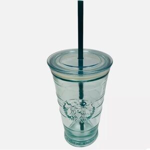 Starbucks Recycled Green Glass Tumbler with Lid and Straw